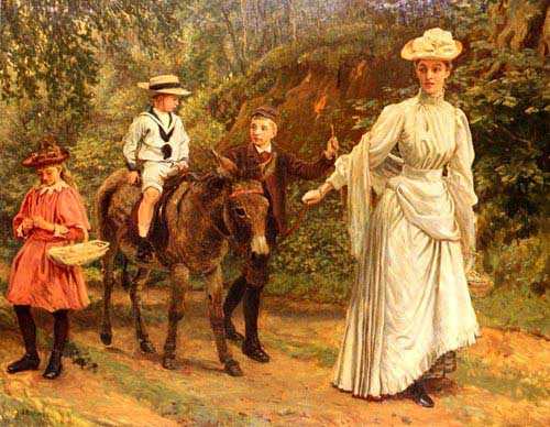 Painting Code#1891-Barwell, John: A donkey Ride Along A Woodland Path 
 
