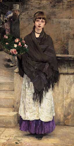 Painting Code#1894-Bastien-Lepage, Jules: Flower-seller in London