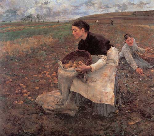 Painting Code#1895-Bastien-Lepage, Jules: October: Gathering Potatoes