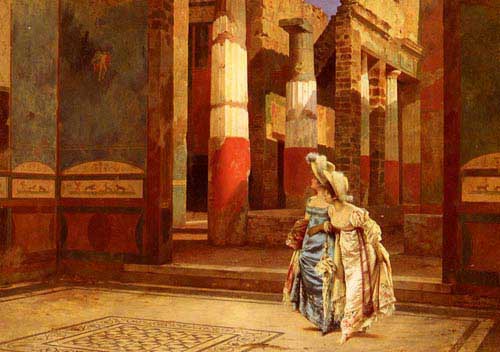Painting Code#1903-Bazzani, Luigi: A Visit To Pompeii
 