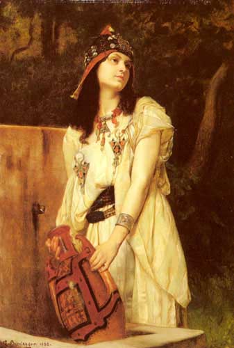 Painting Code#1955-Boulanger, Gustave Clarence Rodolphe(France): A Woman with an Urn
