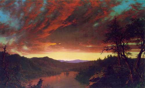 Painting Code#20043-Church, Frederic Edwin: Twilight in the Wilderness
