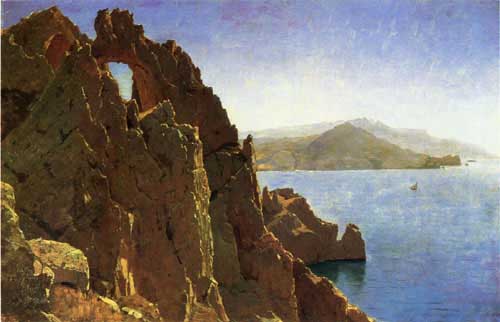 Painting Code#20123-William Stanley Haseltine - Natural Arch, Capri