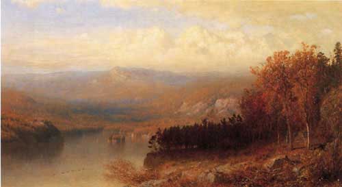 Painting Code#20129-Alexander Helwig Wyant - Adirondack Scene in Autumn