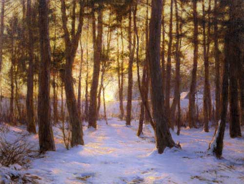 Painting Code#20137-Walter Launt Palmer - The Pine Coppice