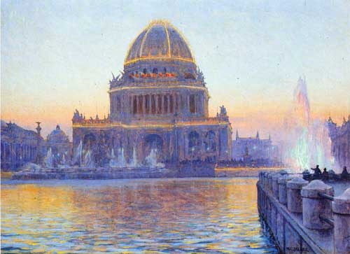 Painting Code#20139-Walter Launt Palmer - Twilight at the World&#039;s Columbian Exposition