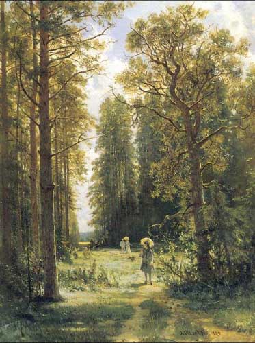 Painting Code#20169-Ivan Ivanovich Shishkin - Path in a forest