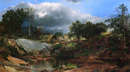 Painting Code#20184-William Louis Sonntag - Mill Brook, New Hampshire