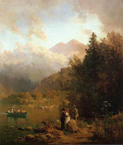 Painting Code#20209-Hill, Thomas - Fishing Party in the Mountains