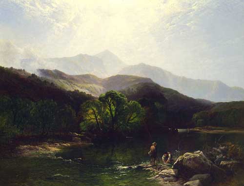 Painting Code#20240-Boddington, Henry John - A Trout Stream, North Wales