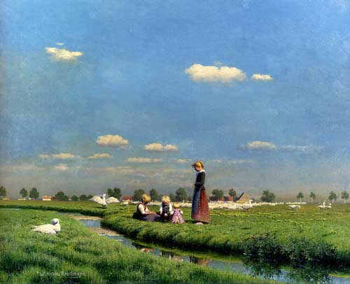 Painting Code#20247-Paul-Wilhelm Keller-Reutlingen - In the Meadow