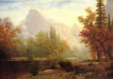 Painting Code#20259-Bierstadt, Albert - Half Dome Yosemite