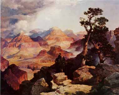 Painting Code#20296-Moran, Thomas - Clouds in the Canyon