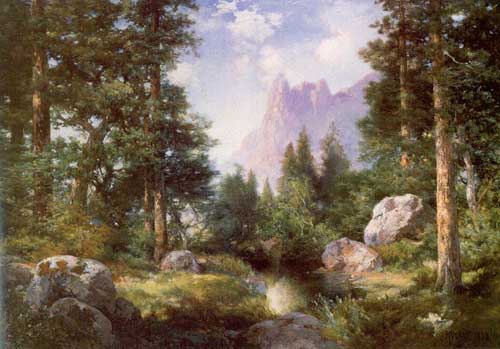 Painting Code#20311-Moran, Thomas - The Sentinel, Yosemite Valley