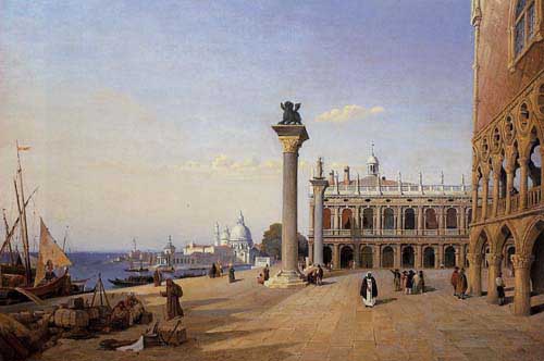 Painting Code#2035-Corot, Jean-Baptiste-Camille: Venice - View of the Esclavons Quay 