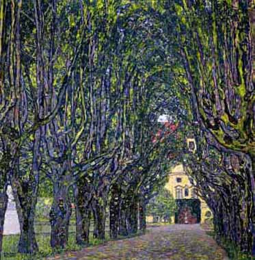 Painting Code#20354-Klimt, Gustav(Austria) - Tree-Lined Road Leading to the Manor House at Kammer, Upper Austria