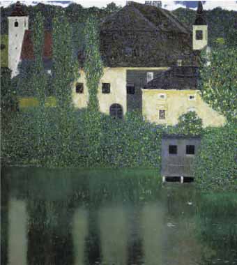 Painting Code#20355-Klimt, Gustav(Austria) - Unterach Manor on the Attersee Lake, Austria