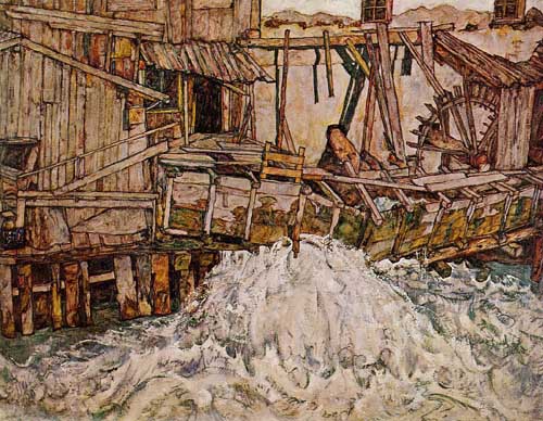 Painting Code#20377-Egon Schiele - The Mill
