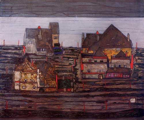 Painting Code#20378-Egon Schiele - Vorstadt I