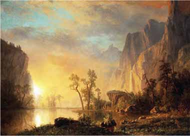 Painting Code#20396-Sir William Beechey - Sunset in the Rockies