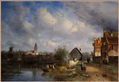 Painting Code#2071-Charles Leickert: Holland Landscape