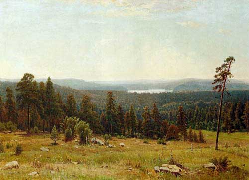 Painting Code#2091-Shishkin, Ivan(Russia): A Lakeside Forest
