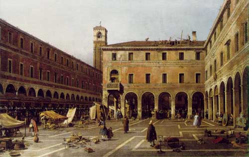 Painting Code#2142-Canaletto(Italy): The Campo di Rialto
