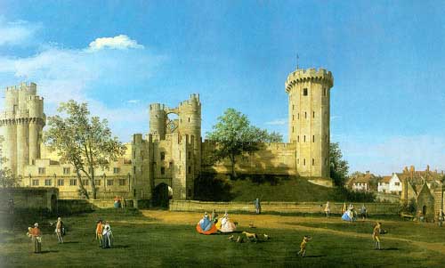 Painting Code#2147-Canaletto(Italy): The Eastern Facade Of Warwick Castle