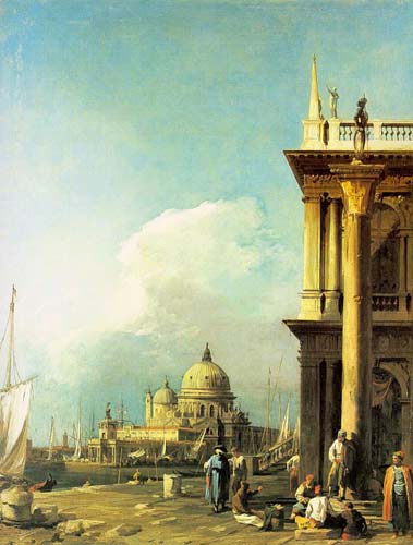 Painting Code#2151-Canaletto(Italy): Venice: The Piazzetta Looking South-west towards S. Maria della Salute