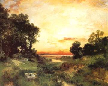 Painting Code#2168-Moran, Thomas(USA): Sunset, Long Island Sound
