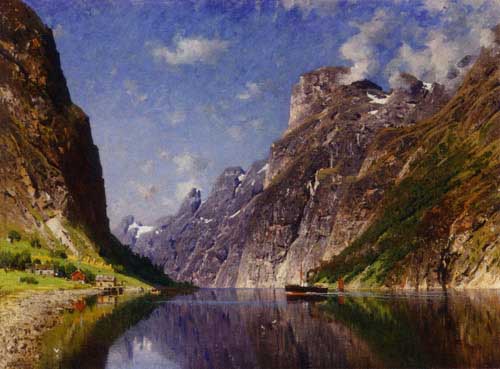 Painting Code#2197-Normann, Adelsteen(Norway): View of a Fjord
