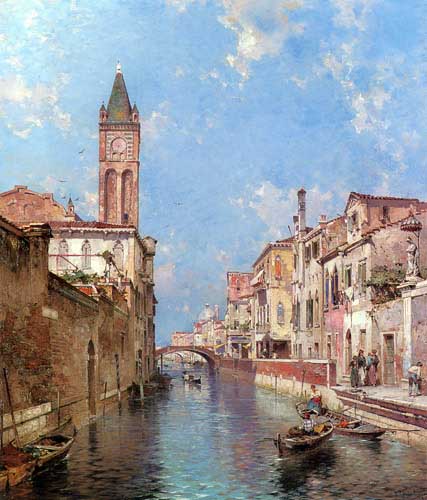Painting Code#2228-Unterberger, Franz Richard(Austria): Rio St. Barnaba, Venice
