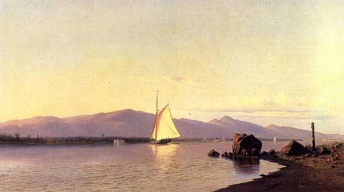 Painting Code#2234-Francis A. Silva: Kingston Point, Hudson River