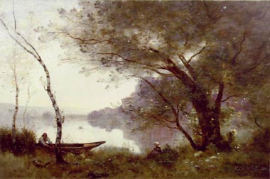 Painting Code#2238-Corot, Jean-Baptiste-Camille: The Boatman of Mortefontaine