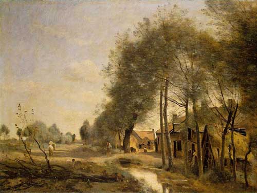 Painting Code#2243-Corot, Jean-Baptiste-Camille: The Sin-le-Noble Road near Douai