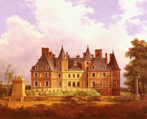 Painting Code#2264-Barbier, Nicolas Alexandre: A French Chateau