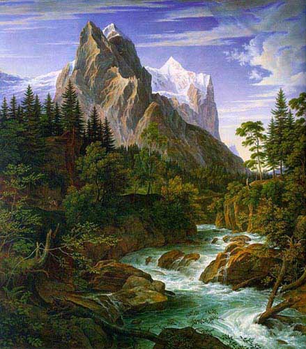 Painting Code#2271-Koch, Joseph Anton (Austria): The Wetterhorn with the Reichenbachtal