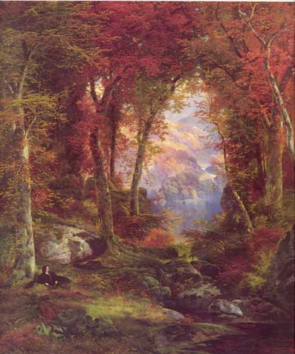 Painting Code#2272-Moran, Thomas(USA): The Autumnal woods 