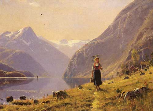 Painting Code#2293-Dahl, Hans(Norway): By The FJord
