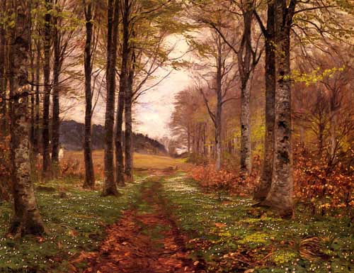 Painting Code#2307-Brendekilde, Hans Anderson: A Woodland Landscape