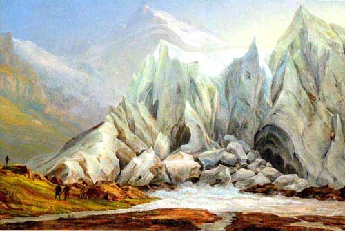 Painting Code#2371-Fruhes, Schweizer Schule(Switzerland): Glacier Landscape