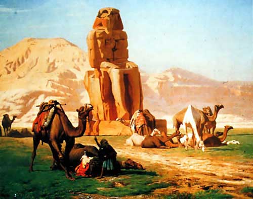 Painting Code#2386-Gerome, Jean-Leon(France): The Colossus of Memnon