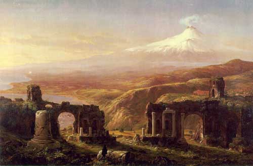 Painting Code#2409-Cole,Thomas(USA): Mount Aetna from Taormina

