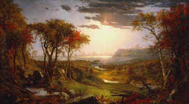 Painting Code#2419-Cropsey, Jasper(USA): Autumn-On the Hudson River