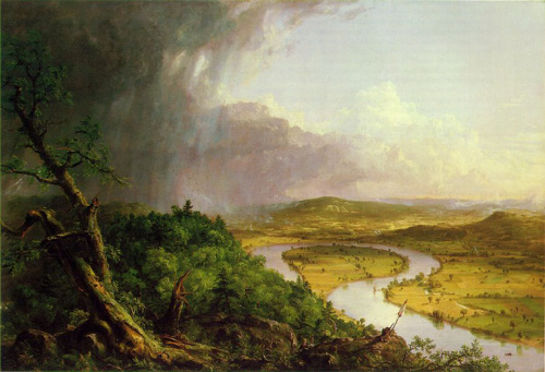 Painting Code#2429-Cole, Thomas(USA): View from Mount Holyoke,  Northampton, Massachusetts, after a Thunderstorm(The Oxbow)