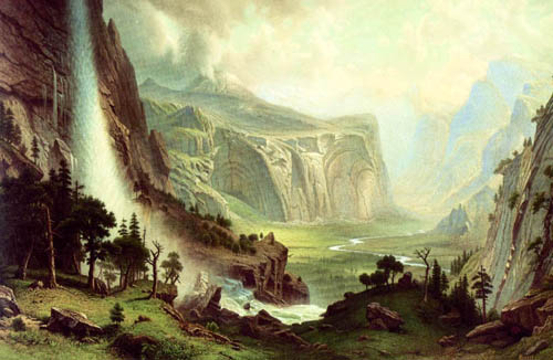 Painting Code#2430-Bierstadt, Albert(USA): The Domes of the Yosemite