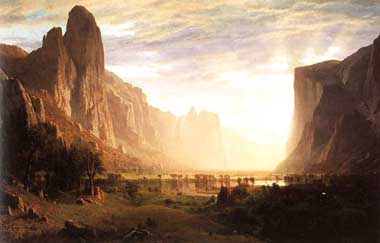 Painting Code#2433-Bierstadt, Albert(USA): Looking Down Yosemite Valley