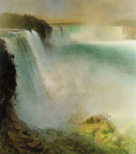 Painting Code#2438-Church, Frederic Edwin(USA): Niagara Falls, from the American Side