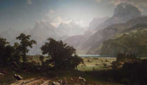 Painting Code#2465-Bierstadt, Albert(USA): Lake Lucerne(Switzerland)