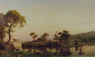 Painting Code#2466-Bierstadt, Albert(USA): Gosnold at Cuttyhunk